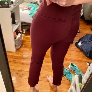 Maroon high waist ankle pants NWT